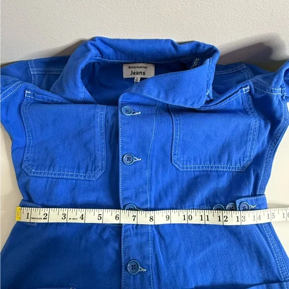 Reformation Morgan Cotton Twill Jumpsuit Blue NWOT size 2 - Picture 9 of 10